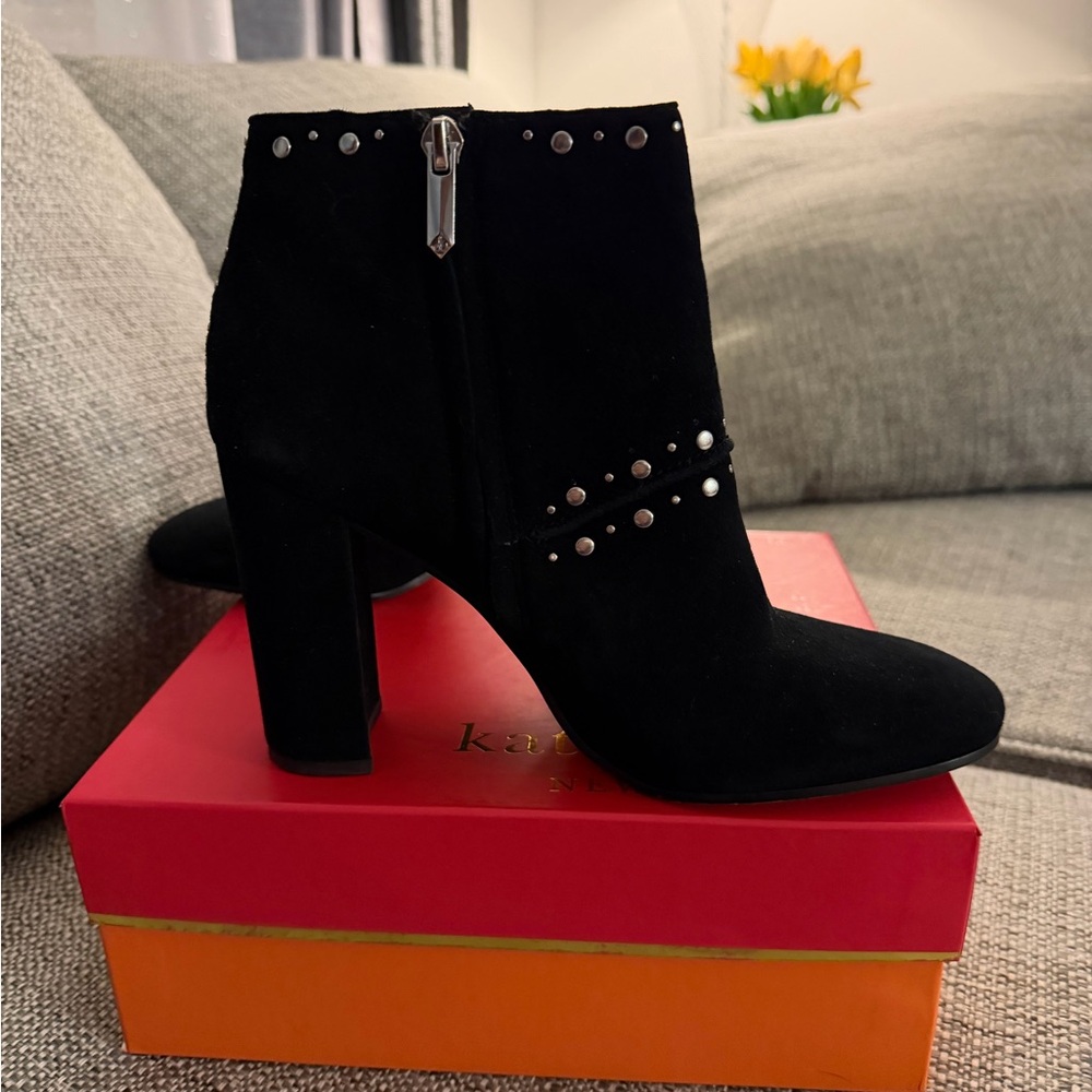 Sam Edelman Black Ankle Boots with Silver Studs